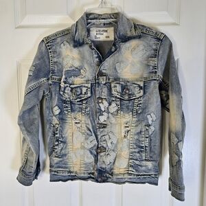 Evolution by Design Girls HYPE Distressed Jean Jacket Embroidered 8‎